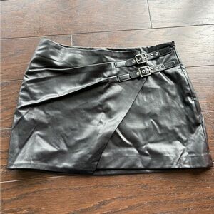 Black leather skirt